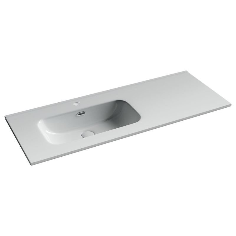 Раковина накладная мебельная Ceramicanova Element прямоугольная 121 см с чашей слева с отверстием под смеситель цвет белый CN7006L