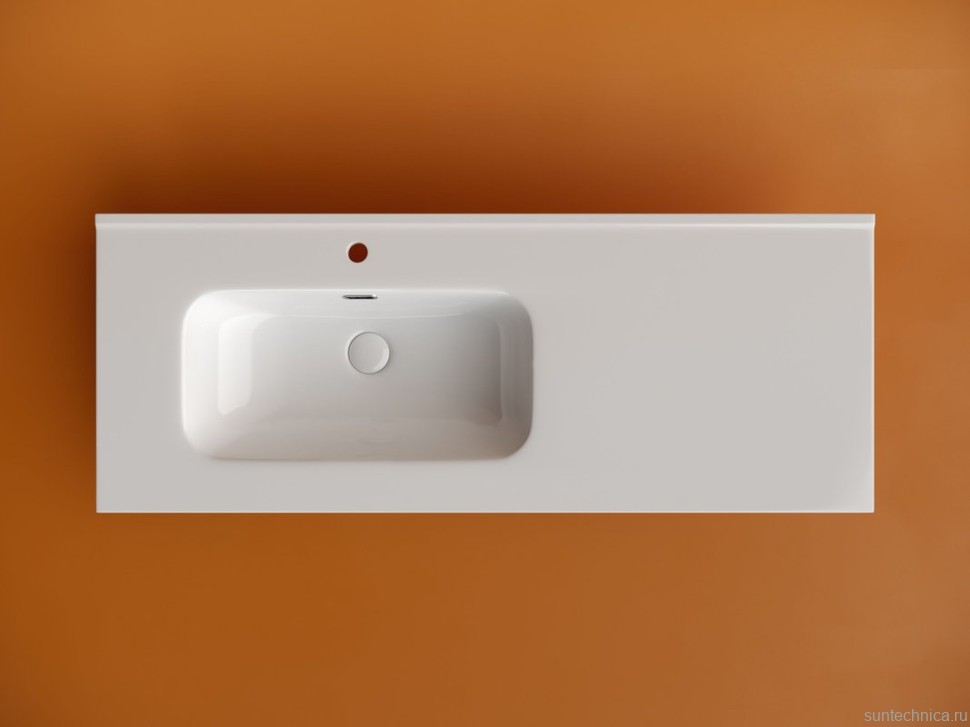 Раковина накладная мебельная Ceramicanova Element прямоугольная 121 см с чашей слева с отверстием под смеситель цвет белый CN7006L