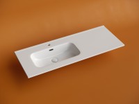 Раковина накладная мебельная Ceramicanova Element прямоугольная 121 см с чашей слева с отверстием под смеситель цвет белый CN7006L