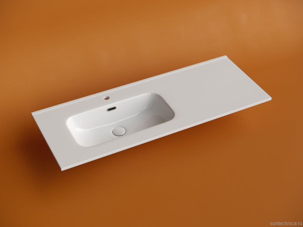 Раковина накладная мебельная Ceramicanova Element прямоугольная 121 см с чашей слева с отверстием под смеситель цвет белый CN7006L