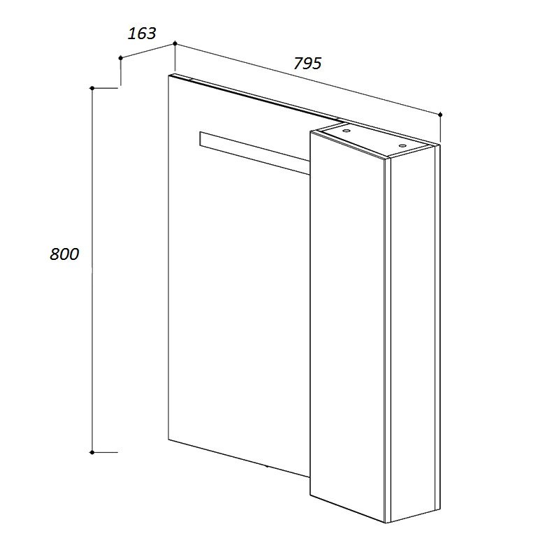 Зеркало Belux Токио R 80, с подсветкой