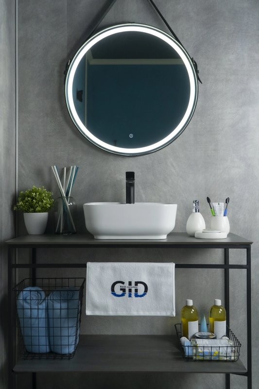 Накладная раковина GID Geometrico N9443 41 глянцевая белая, квадратная, фаянс, с 1 отверстием под смеситель