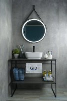 Накладная раковина GID Geometrico N9443 41 глянцевая белая, квадратная, фаянс, с 1 отверстием под смеситель