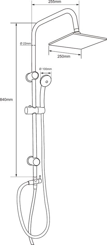 Душевой комплект Смеситель Aquanet Passion AF300-20B + Стойка AF300-70-S-B