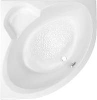 Акриловая ванна Vagnerplast Catalina mini 125x125 см, угловая, пристенная, белая, четверть круга, с каркасом, с сиденьем