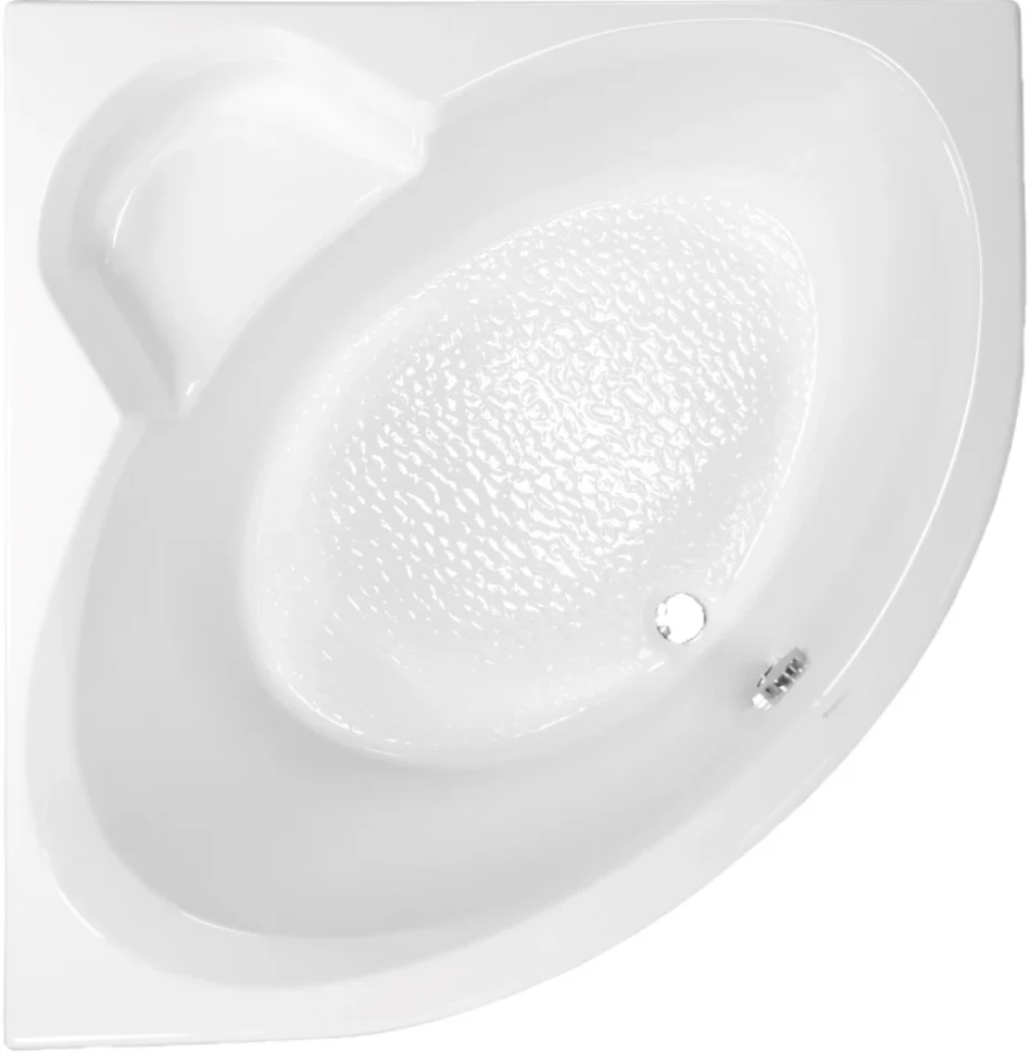 Акриловая ванна Vagnerplast Catalina mini 125x125 см, угловая, пристенная, белая, четверть круга, с каркасом, с сиденьем