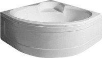 Акриловая ванна Vagnerplast Catalina mini 125x125 см, угловая, пристенная, белая, четверть круга, с каркасом, с сиденьем
