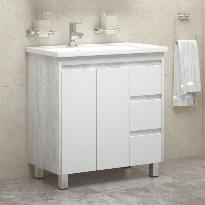 Тумба с раковиной Corozo Остин 80 Z3 напольная, пайн белый