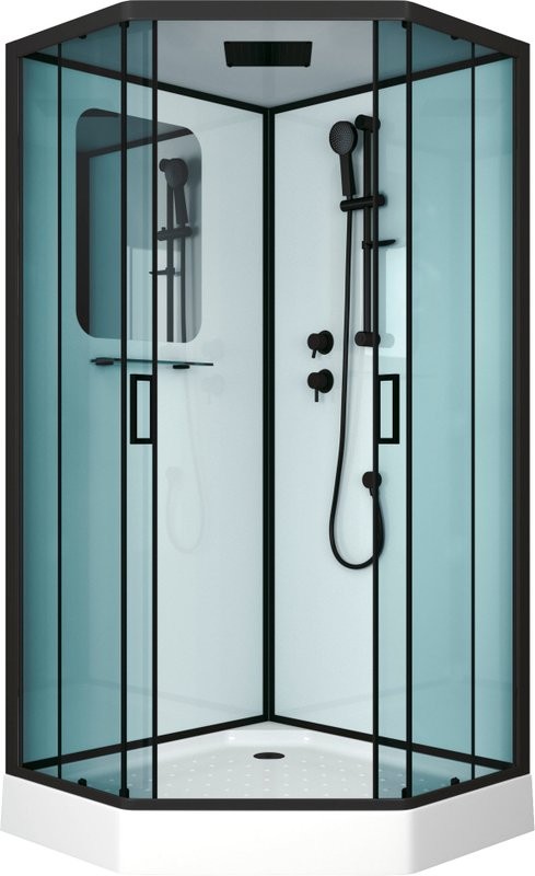 Душевая кабина Niagara Premium NG-6901-01D BLACK 90х90х220 черная, с низким поддоном