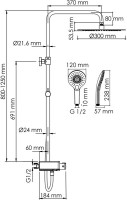Душевая стойка Wasserkraft Aller A113.116.101.CH Thermo с термостатом, хром