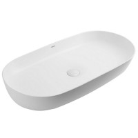 Накладная раковина Abber Bequem AC2110MW 80 матовая белая, овальная, фаянс