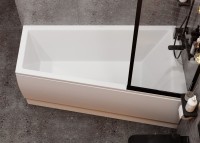 Акриловая ванна Vagnerplast Cavallo offset R 160x90 см, угловая, правая, пристенная, белая, асимметричная, с каркасом