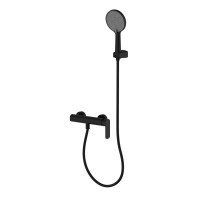 Смеситель для душа с душевым гарнитуром, Черный матовый, AQUAme Monza AQM6313MB