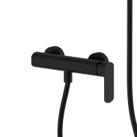 Смеситель для душа с душевым гарнитуром, Черный матовый, AQUAme Monza AQM6313MB