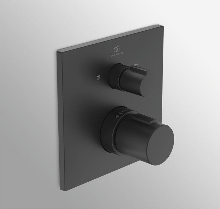 Термостатический смеситель встраиваемый Ideal Standard Ceratherm C100 A7522XG С ВНУТРЕННЕЙ ЧАСТЬЮ, черный шелк