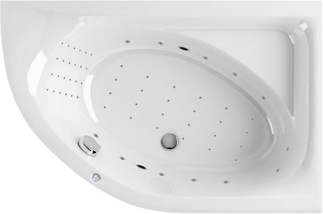 Акриловая ванна Excellent Aquarella Aquarella WAEX.ARP17.NANO 170x110 см, угловая, правая, пристенная, с гидромассажем, белая, асимметричная, с сиденьем, со сливом-переливом