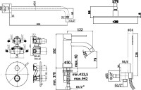 Комплект для ванной Paffoni Light KITLIQ018CR071KING С ВНУТРЕННЕЙ ЧАСТЬЮ, верхний душ 30 см, с термостатом, хром