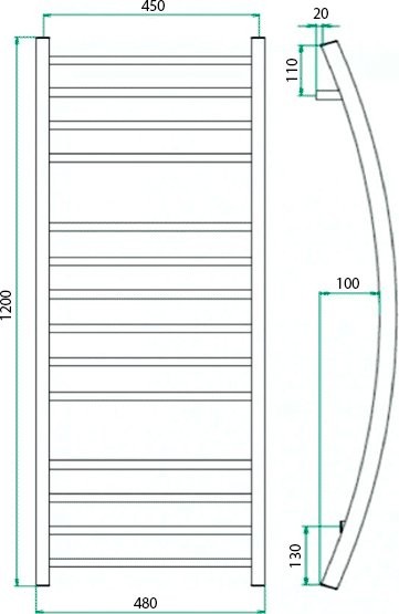 Полотенцесушитель водяной Grota Primo 48x120