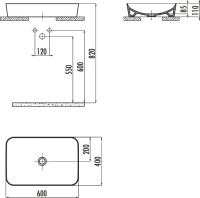 Накладная раковина Creavit Ultra UL060-00SM00E-0000 черная матовая