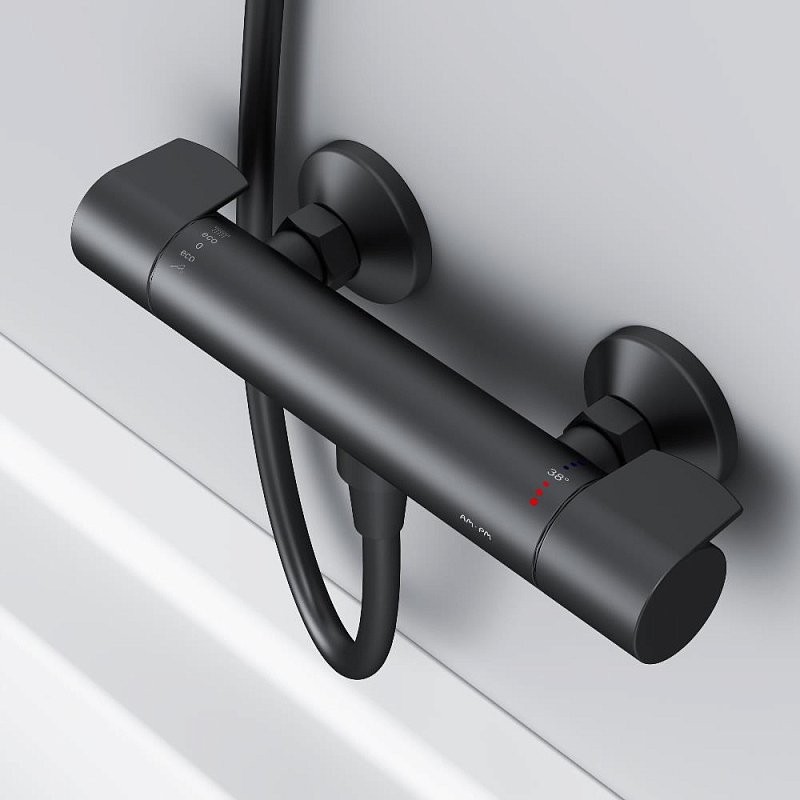 Термостатический смеситель AM.PM X-Joy F85A40022 для душа, черный