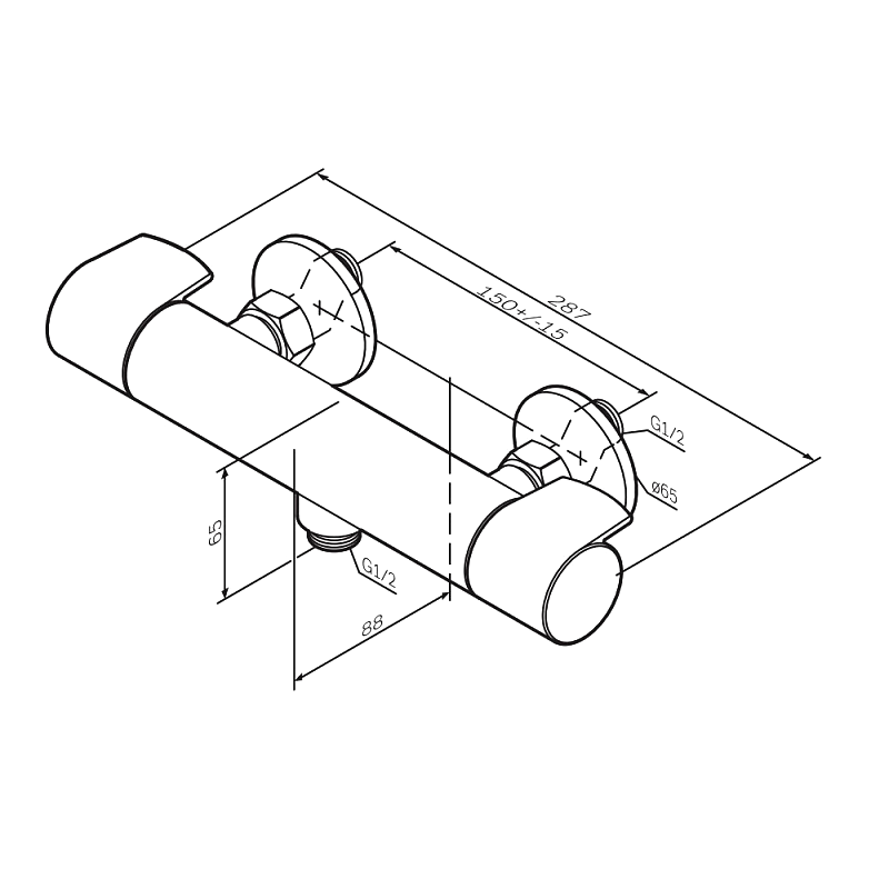 Термостатический смеситель AM.PM X-Joy F85A40022 для душа, черный