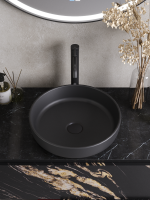 Накладная раковина Cezares CZR-6595-GO матовая серая, круглая, фаянс