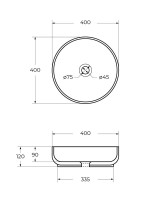 Накладная раковина Cezares CZR-6595-GO матовая серая, круглая, фаянс