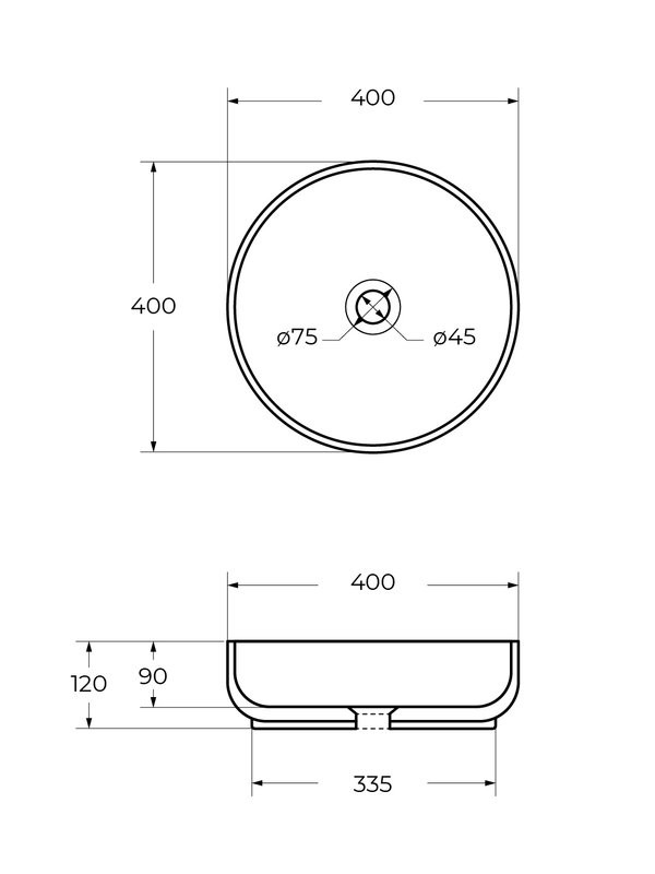 Накладная раковина Cezares CZR-6595-GO матовая серая, круглая, фаянс