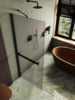 Душевая перегородка Maybahglass MGD-710-6ш 109 см, профиль черный, стекло бронза матовое