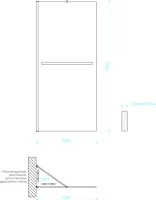 Душевая перегородка Maybahglass MGD-710-6ш 109 см, профиль черный, стекло бронза матовое