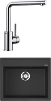 Комплект Мойка Omoikiri Daisen 60-BL черная + Смеситель Blanco Mila 524213