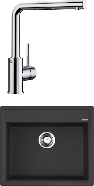 Комплект Мойка Omoikiri Daisen 60-BL черная + Смеситель Blanco Mila 524213