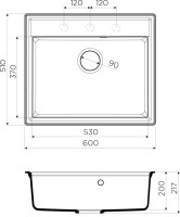Комплект Мойка Omoikiri Daisen 60-BL черная + Смеситель Blanco Mila 524213