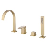 Смеситель на борт ванны Abber Wasserfall AF8613G матовое золото