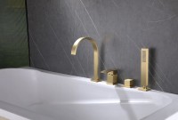 Смеситель на борт ванны Abber Wasserfall AF8613G матовое золото