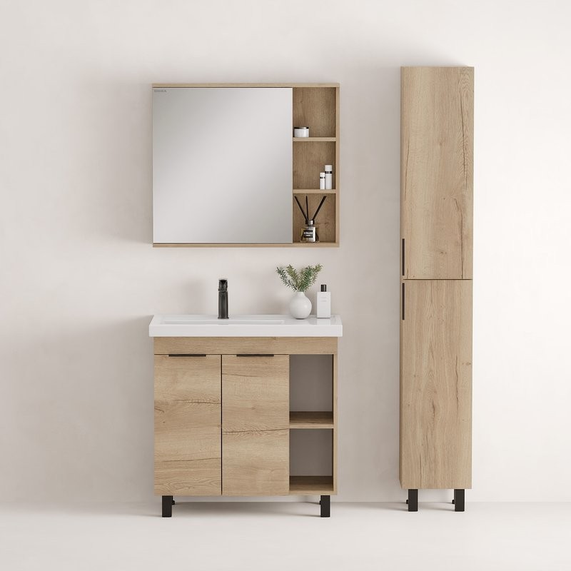 Тумба под раковину без столешницы Onika Легран 80 напольная, дуб галифакс