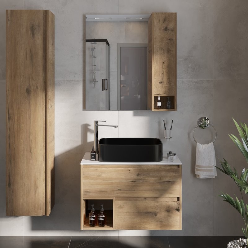 Накладная раковина STWORKI Ольборг S20410BK 50 матовая черная, прямоугольная