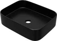 Накладная раковина STWORKI Ольборг S20410BK 50 матовая черная, прямоугольная