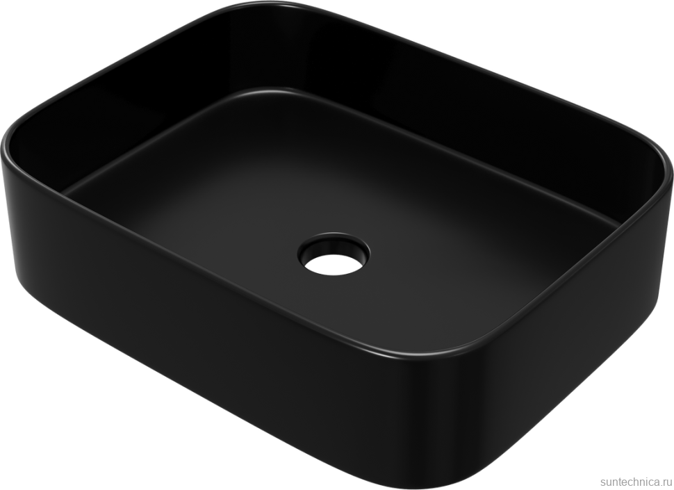 Накладная раковина STWORKI Ольборг S20410BK 50 матовая черная, прямоугольная