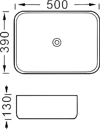 Накладная раковина STWORKI Ольборг S20410BK 50 матовая черная, прямоугольная