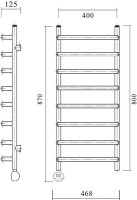Полотенцесушитель электрический Domoterm Стефано П8 40x80, хром, L