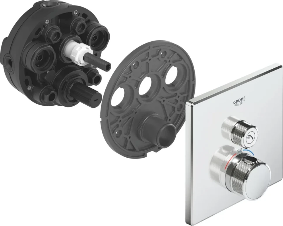 Термостатический смеситель встраиваемый Grohe Grohtherm SmartControl 29123000 С ВНУТРЕННЕЙ ЧАСТЬЮ, хром