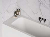 Ванна из искусственного камня Salini Orlanda Kit S-Stone 170x70 см, встраиваемая, матовая белая, на ножках, со сливом-переливом, с донным клапаном