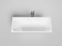 Ванна из искусственного камня Salini Orlanda Kit S-Stone 170x70 см, встраиваемая, матовая белая, на ножках, со сливом-переливом, с донным клапаном