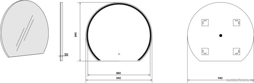 Зеркало Art&Max Savona 94х84, с подсветкой