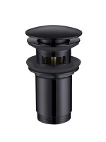 Донный клапан для раковины Abber AF0010B с переливом, матовый черный