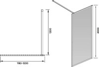 Душевая перегородка Veconi Korato KR81G-120-01-C8 120 см, профиль брашированное золото, стекло прозрачное