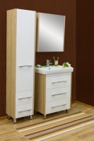 Тумба с раковиной Sanflor Ларго 60, швейцарский вяз, белый