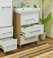 Тумба с раковиной Sanflor Ларго 60, швейцарский вяз, белый