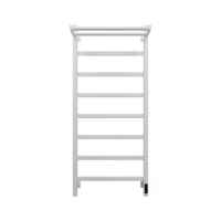 Полотенцесушитель электрический Grota Lore 530х1200 RAL9016 EL 120x55 см, подключение справа, слева, скрытое подключение справа, матовый белый, лесенка, из стали, с полкой